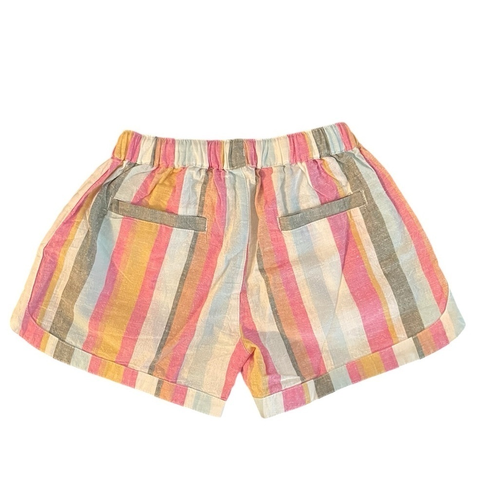 Roxy Striped Shorts Girls 7 XS Cotton Linen Elastic Waist Multicolor - Picture 11 of 11